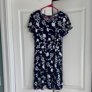 Elegant Navy and White Floral Dress from StitchFix